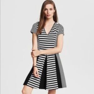 Black and White Striped Fit and Flare Dress Sz 4